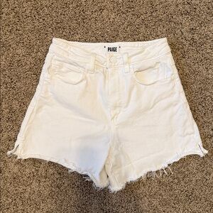 PAIGE Dani High Rise White Shorts